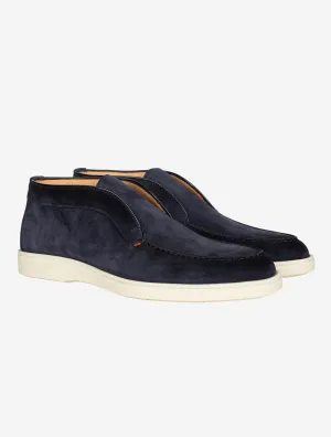 SANTONI Suede Desert Boot Navy
