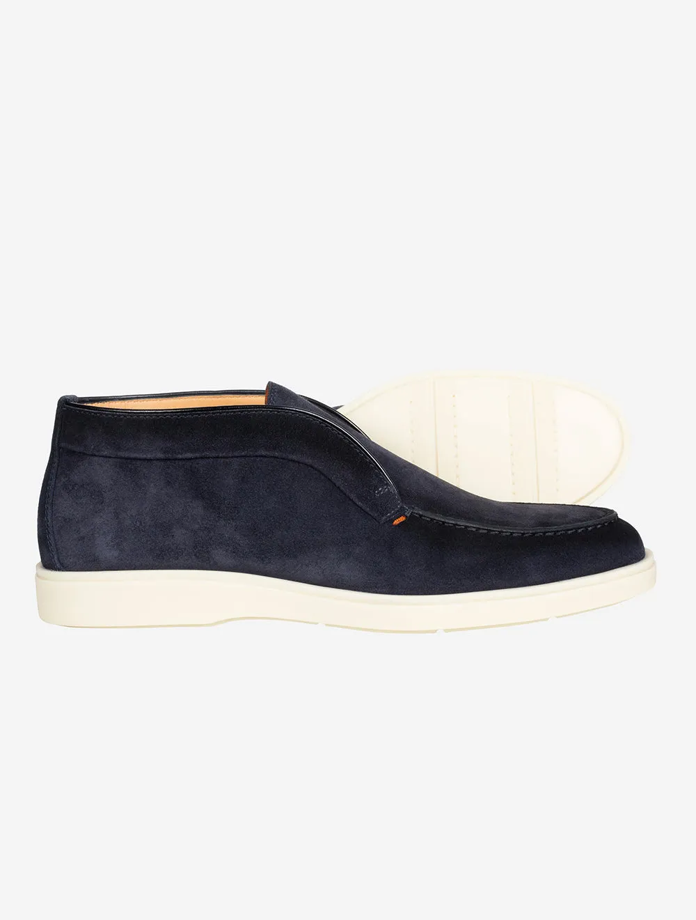 SANTONI Suede Desert Boot Navy