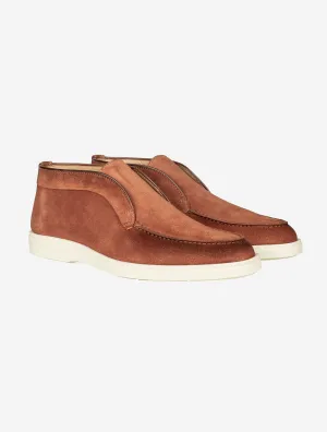 SANTONI Suede Desert Boot-Rust