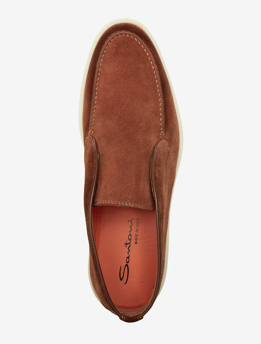 SANTONI Suede Desert Boot-Rust