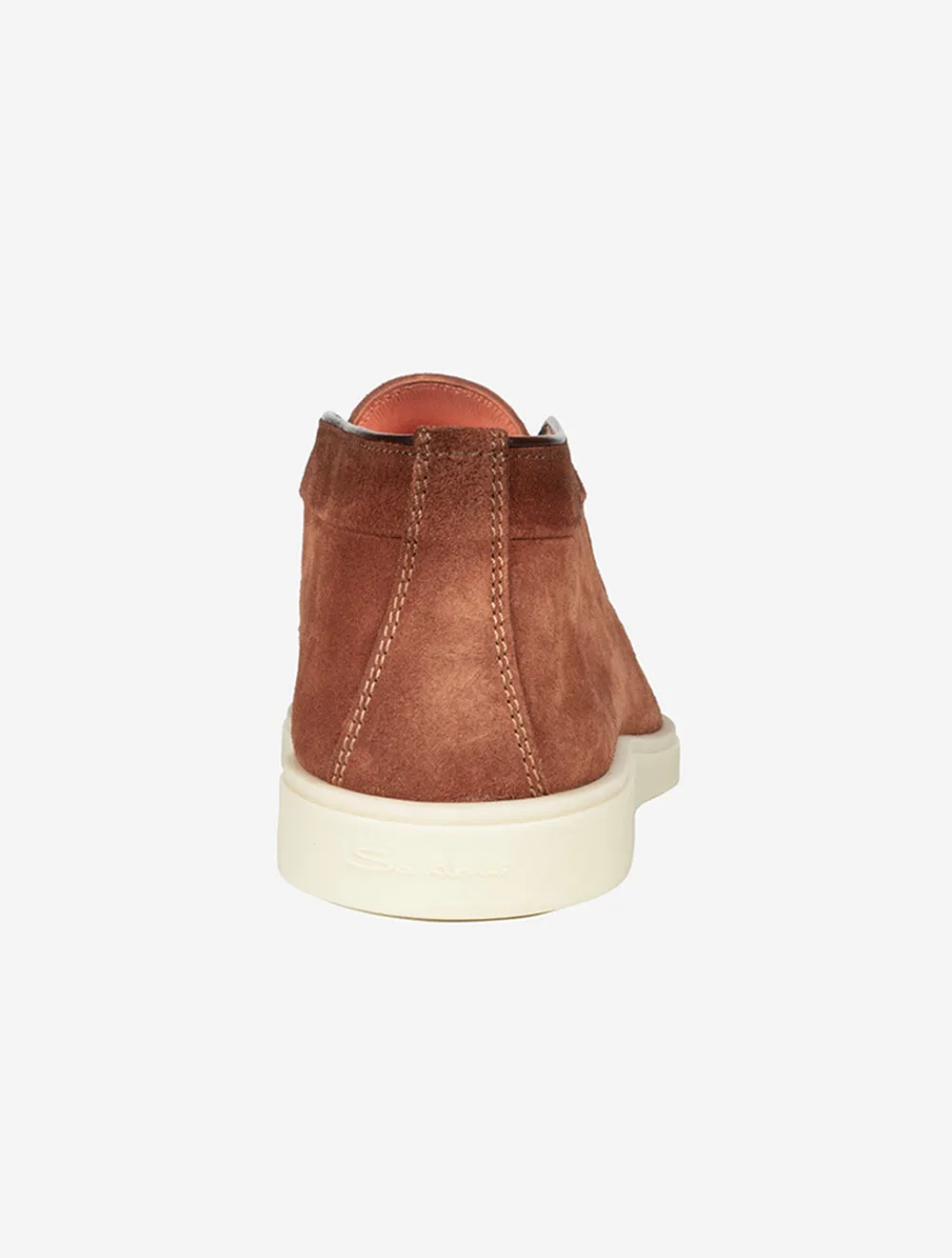 SANTONI Suede Desert Boot-Rust