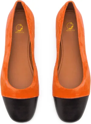 SHODENSE Women Cap Toe Flats Suede Slip On Square Closed Toe Ballet Flats Two-Toned Flat Shoes Comfort Flat Heel Work Shoes Office Ladies Colorblock Patchwork Club Church Driver Flats Fall 4-11 M US