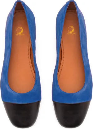 SHODENSE Women Cap Toe Flats Suede Slip On Square Closed Toe Ballet Flats Two-Toned Flat Shoes Comfort Flat Heel Work Shoes Office Ladies Colorblock Patchwork Club Church Driver Flats Fall 4-11 M US