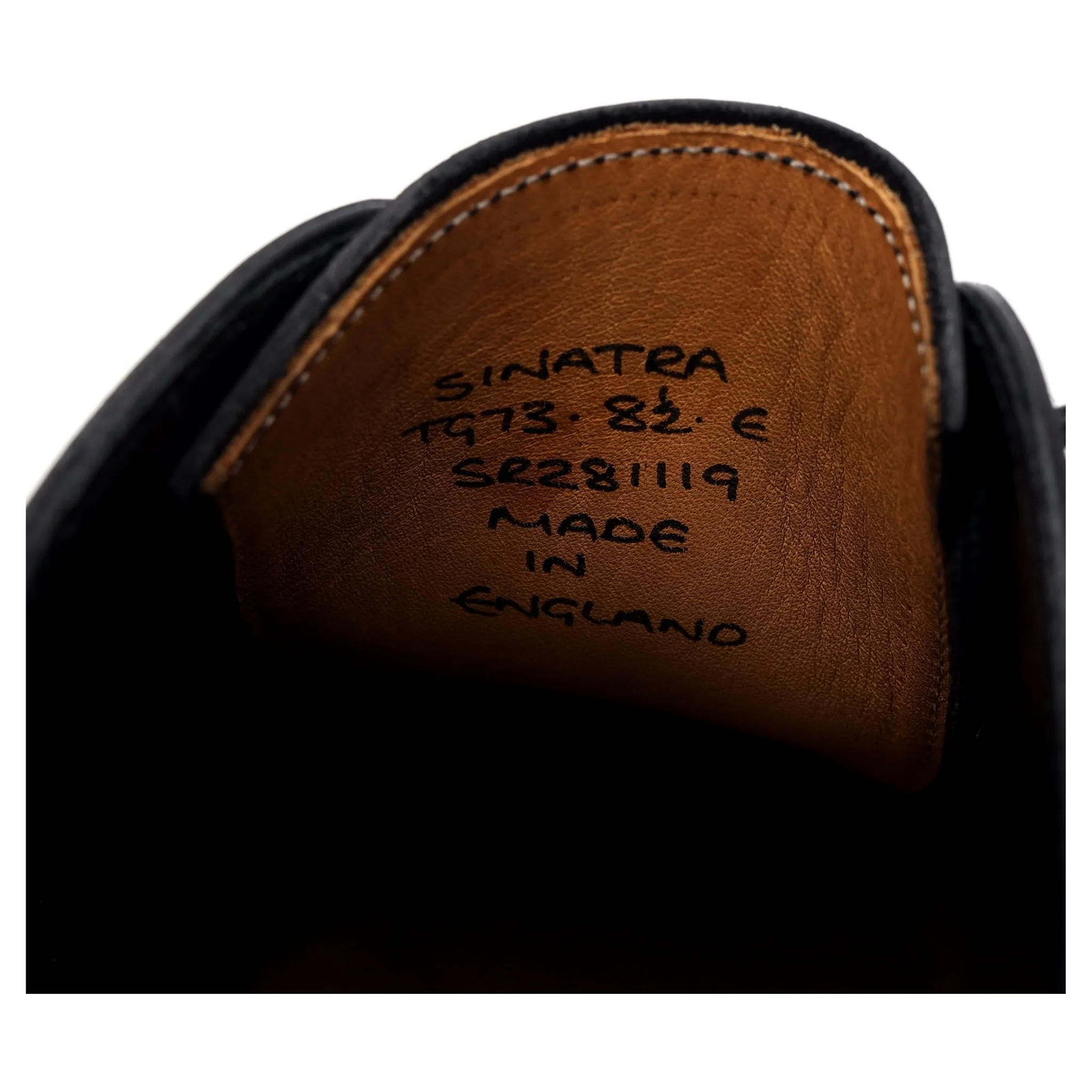 'Sinatra' Black Leather Wholecut Oxford UK 8.5 E