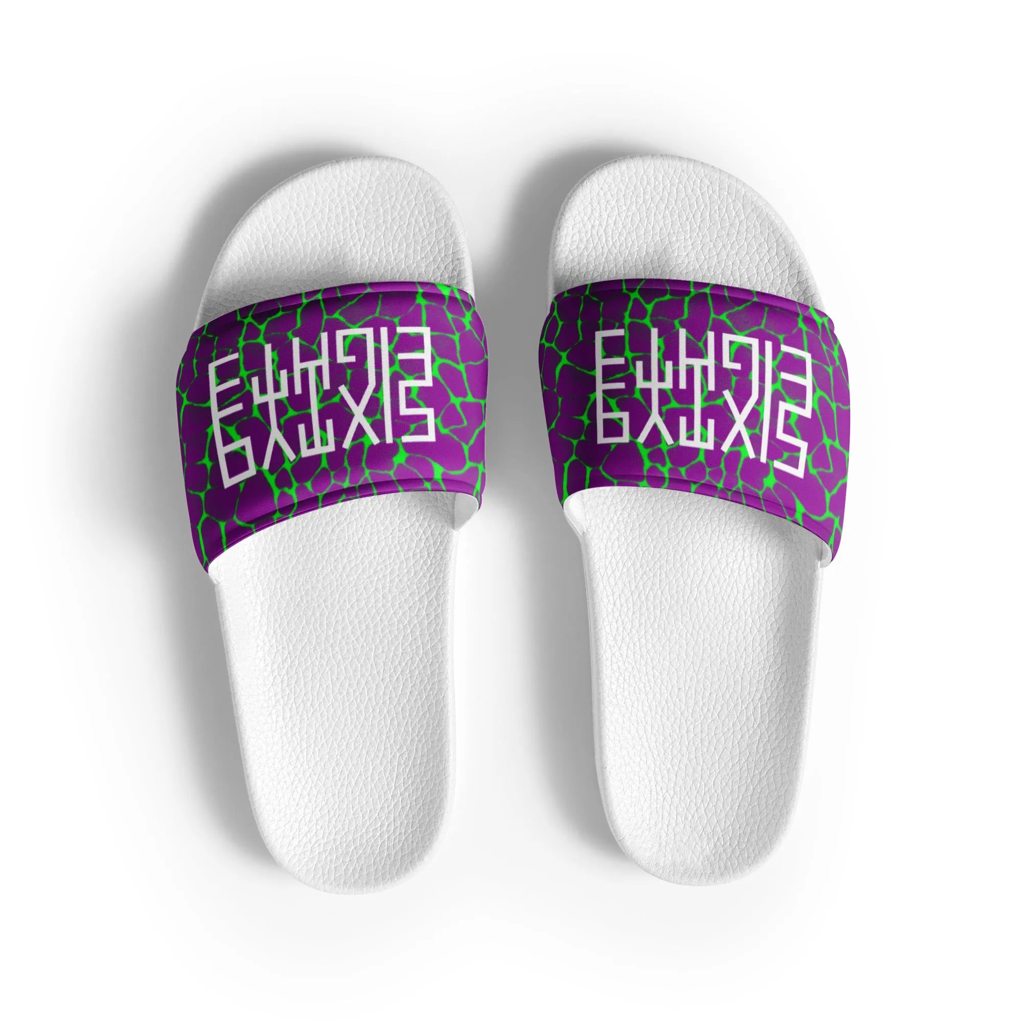 Sixty Eight 93 Logo White Boa Purple Lime Men’s Slides