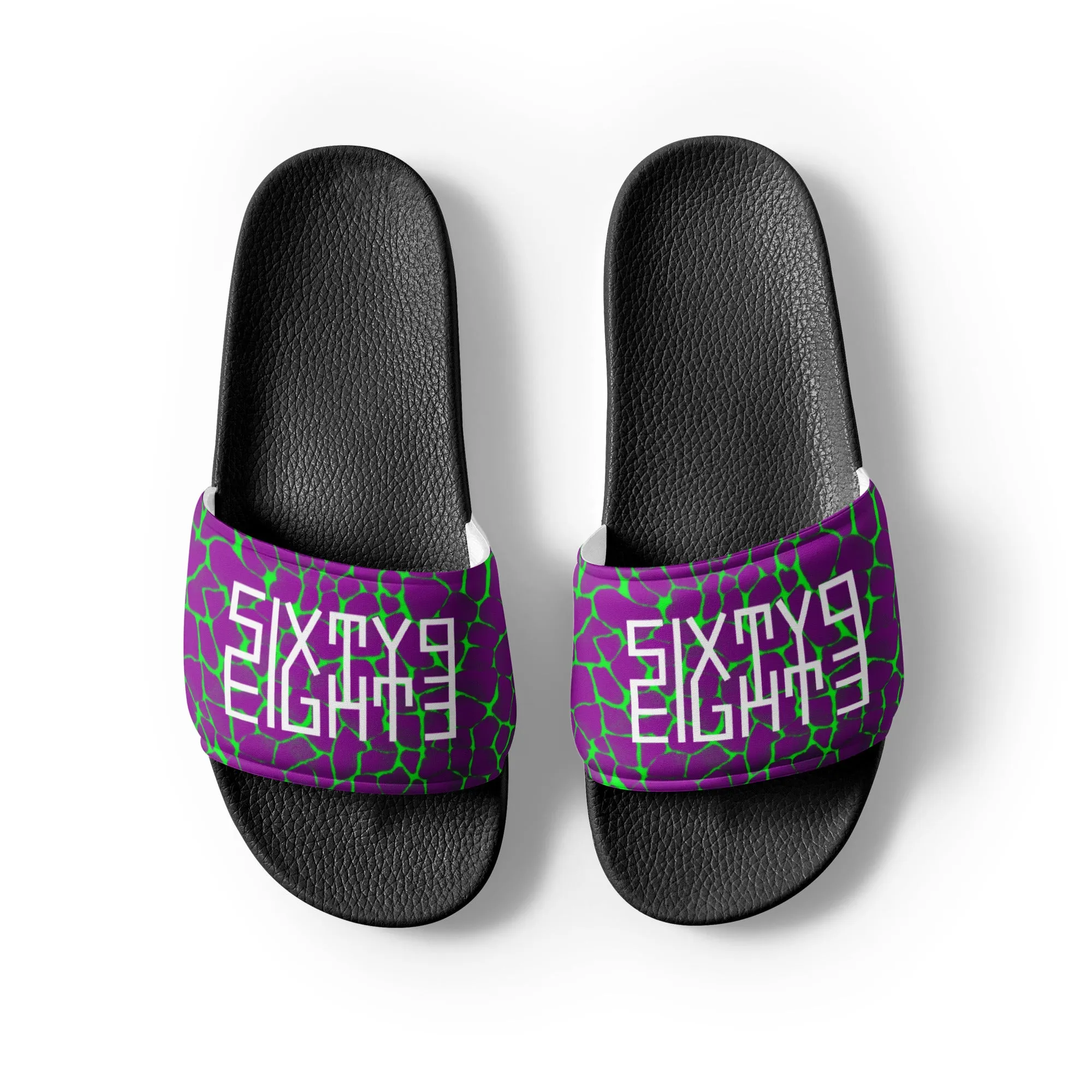 Sixty Eight 93 Logo White Boa Purple Lime Men’s Slides