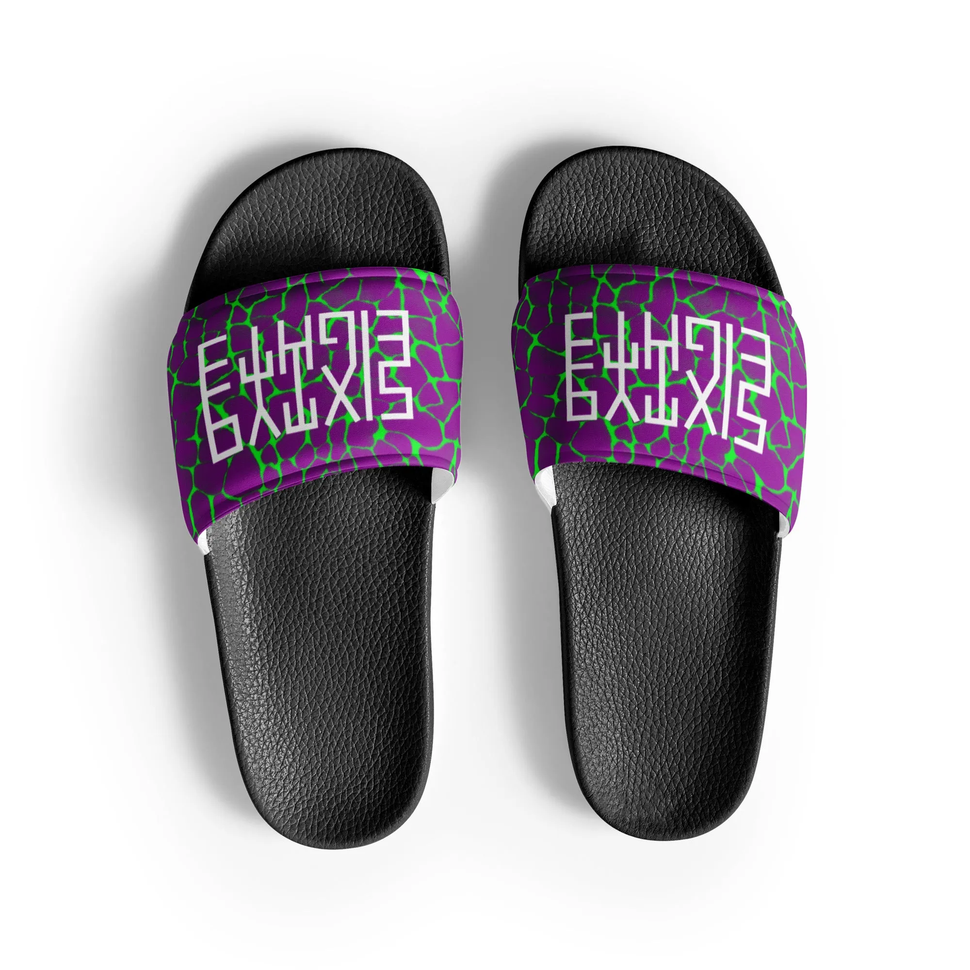 Sixty Eight 93 Logo White Boa Purple Lime Men’s Slides