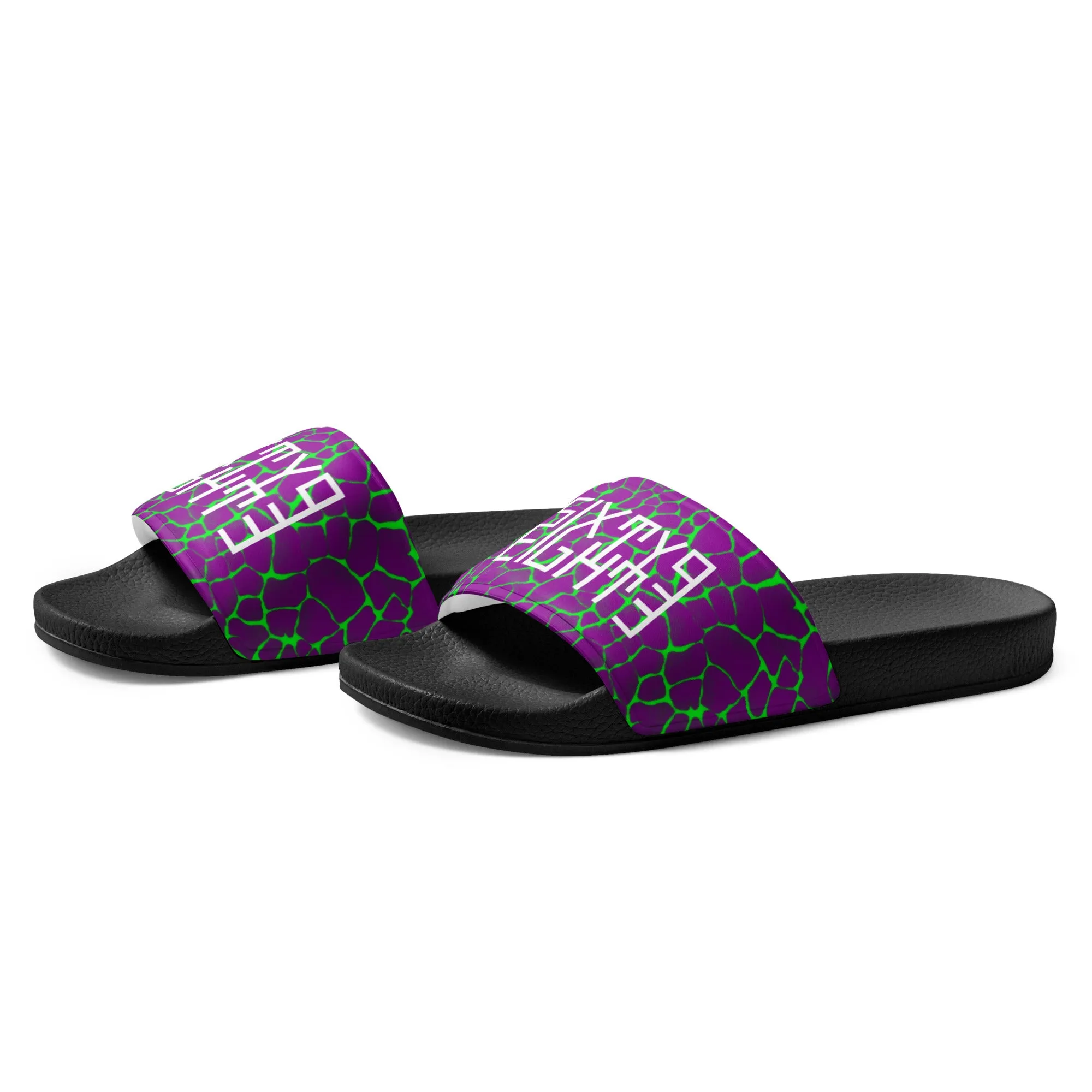 Sixty Eight 93 Logo White Boa Purple Lime Men’s Slides