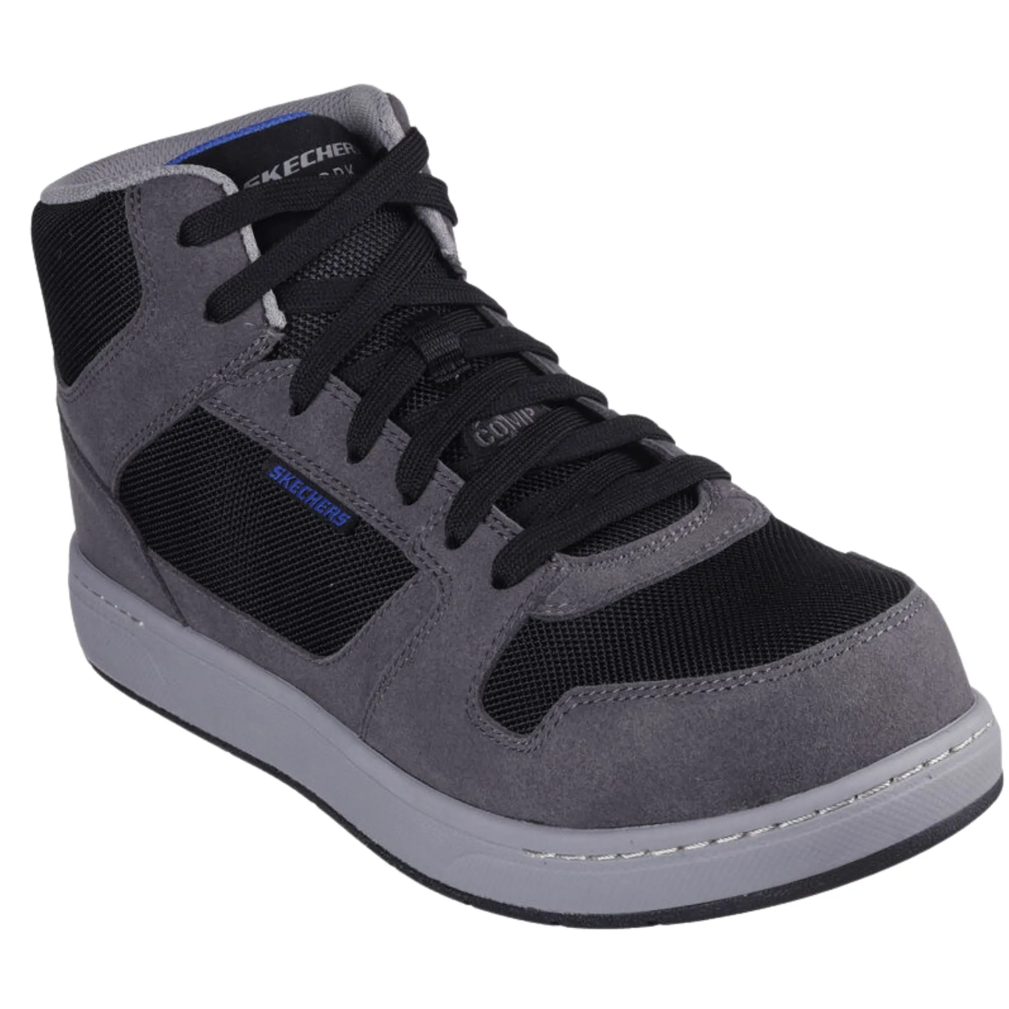 Skechers Men's 200242 Watab- Shred Shield Gray Black Safety Toe Metal Free Work Shoes