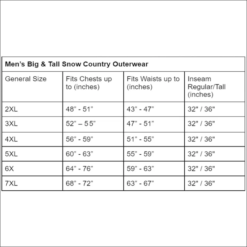 Snow Country Outerwear Men’s Big 2X-7X 3in1 Winter Ski Snow Jacket Coat Altitude II