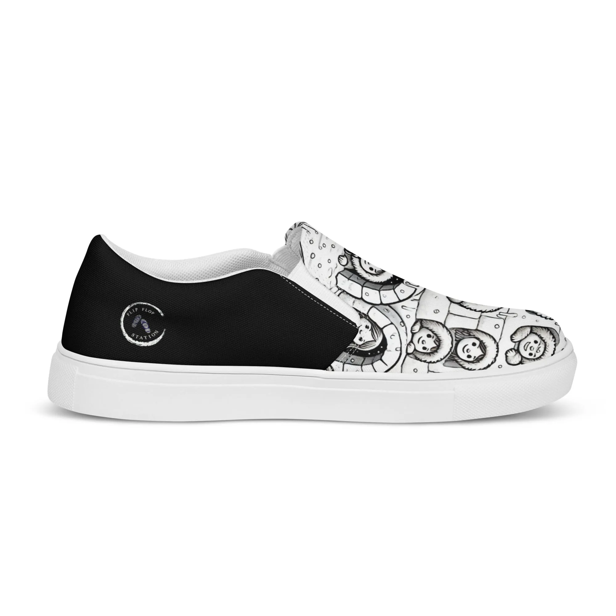 Snowy Igloo Village - Men’s slip-on canvas shoes designs