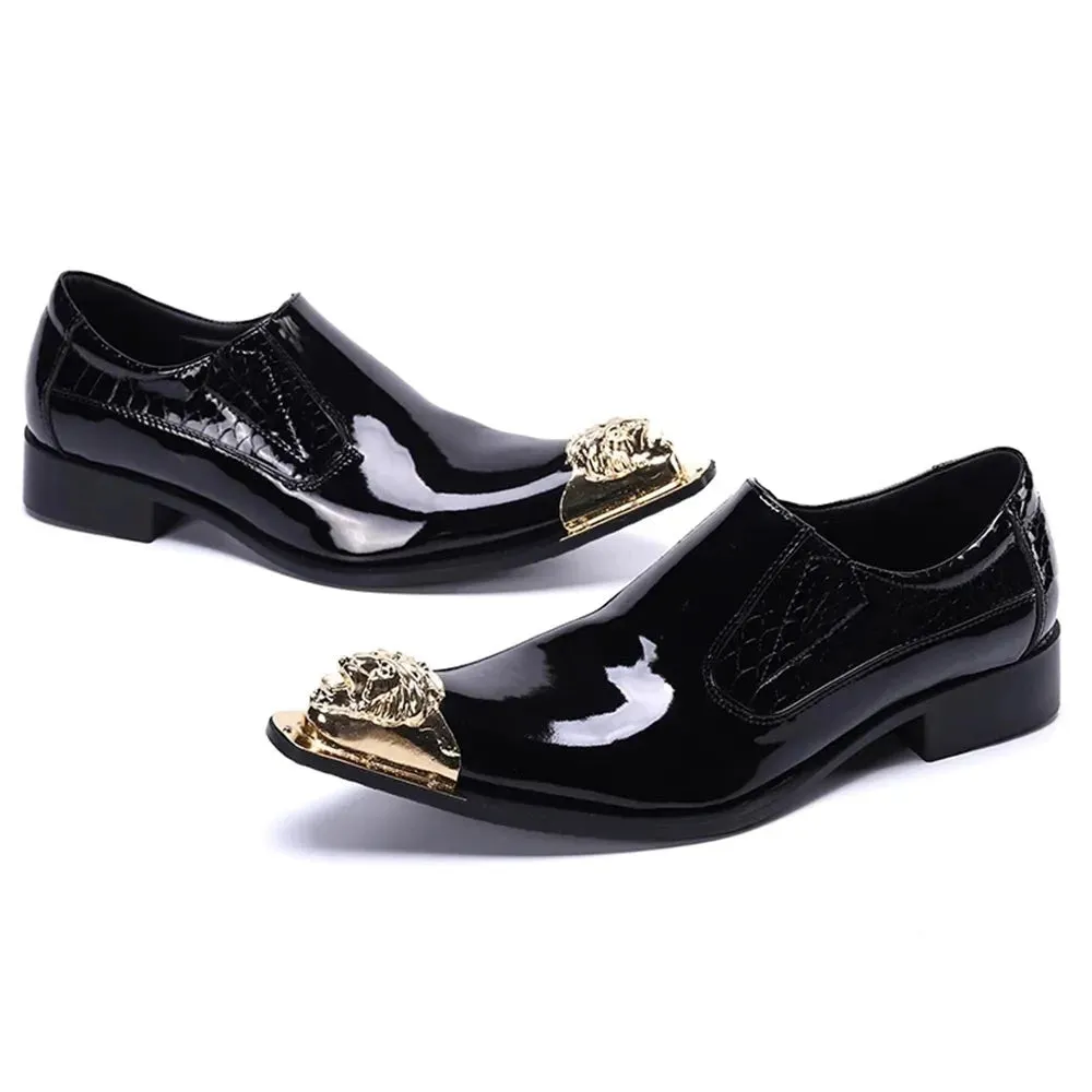Square Heel Men's Slip-On Shoes