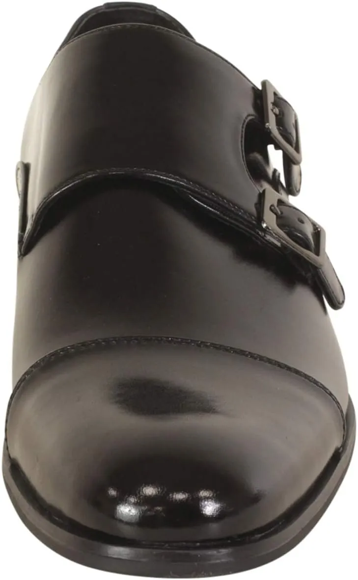 STACY ADAMS Men's Gordon Cap Toe Double Monk Strap Loafer