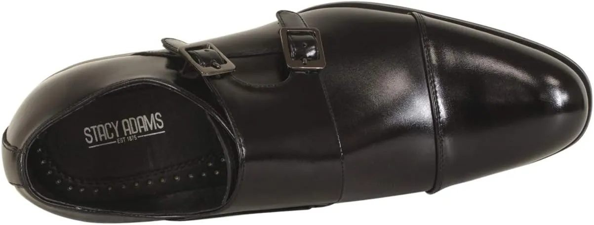 STACY ADAMS Men's Gordon Cap Toe Double Monk Strap Loafer