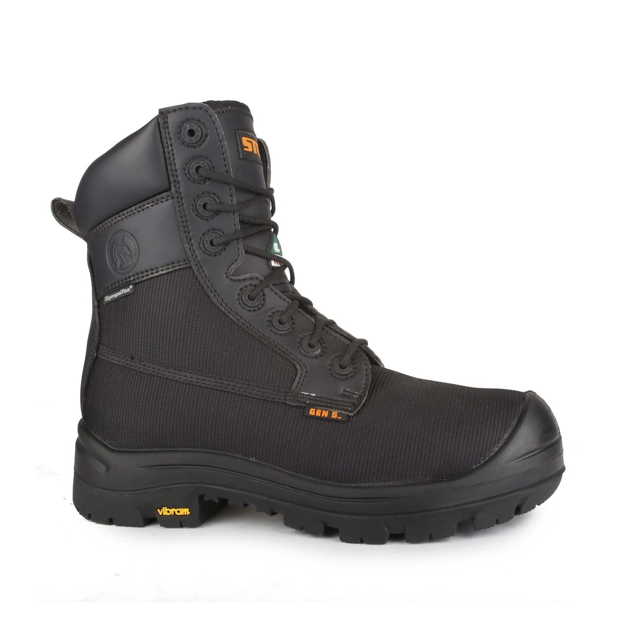 STC Men's 8" Shire Safety Work Boots | Vegan Ballistic Nylon, Waterproof, Composite Toe, Vibram TC4  Sole, Electric Shock & Puncture Resistant | Sizes 7-14