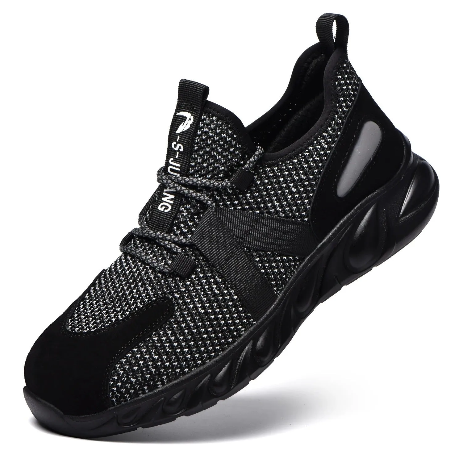 Steel Toe Indestructible Shoes Men Women Lightweight Puncture Resistant Breathable Safety Work Shoes Sneakers for Construction Working Green