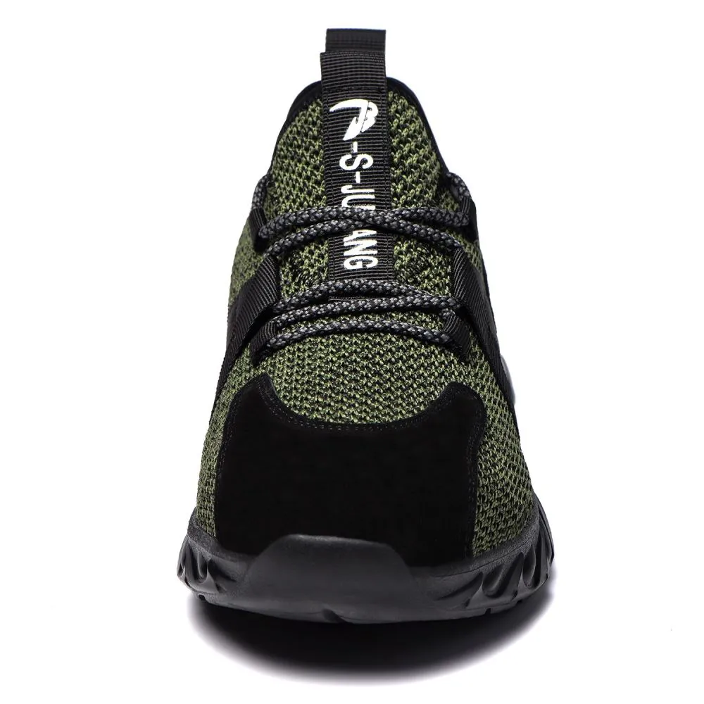 Steel Toe Indestructible Shoes Men Women Lightweight Puncture Resistant Breathable Safety Work Shoes Sneakers for Construction Working Green