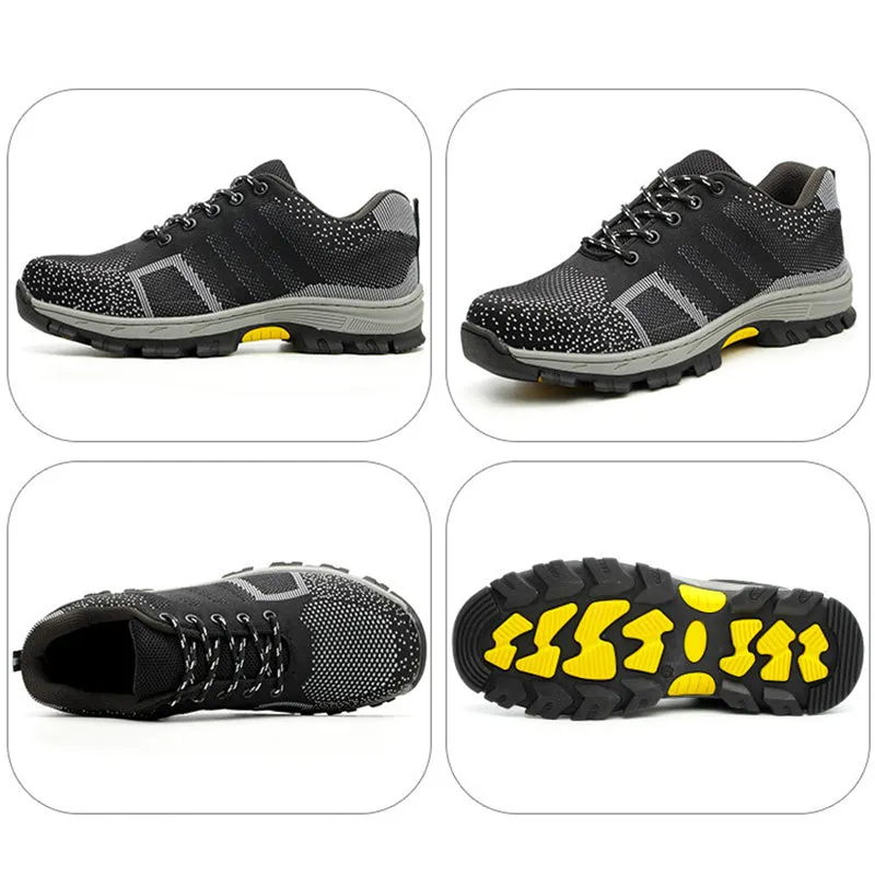 Steel Toe Shoes for Men Breathable Comfortable Women Safety Anti-Puncture Indestructible Construction Work Sneakers