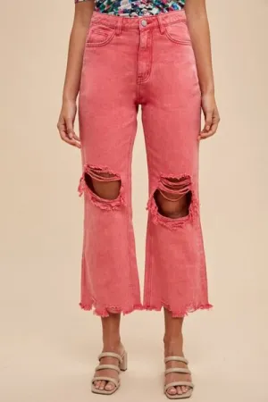 STM Design Women Distressed Raw Hem Jeans