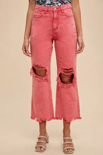 STM Design Women Distressed Raw Hem Jeans