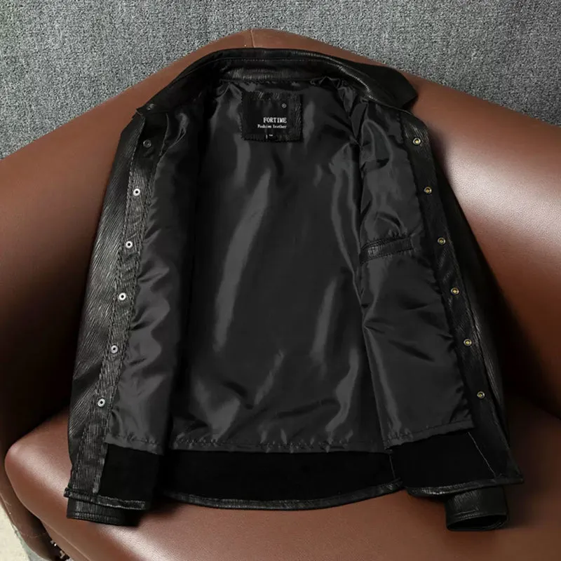 Super Soft Lapel Shirt Genuine Leather Jacket