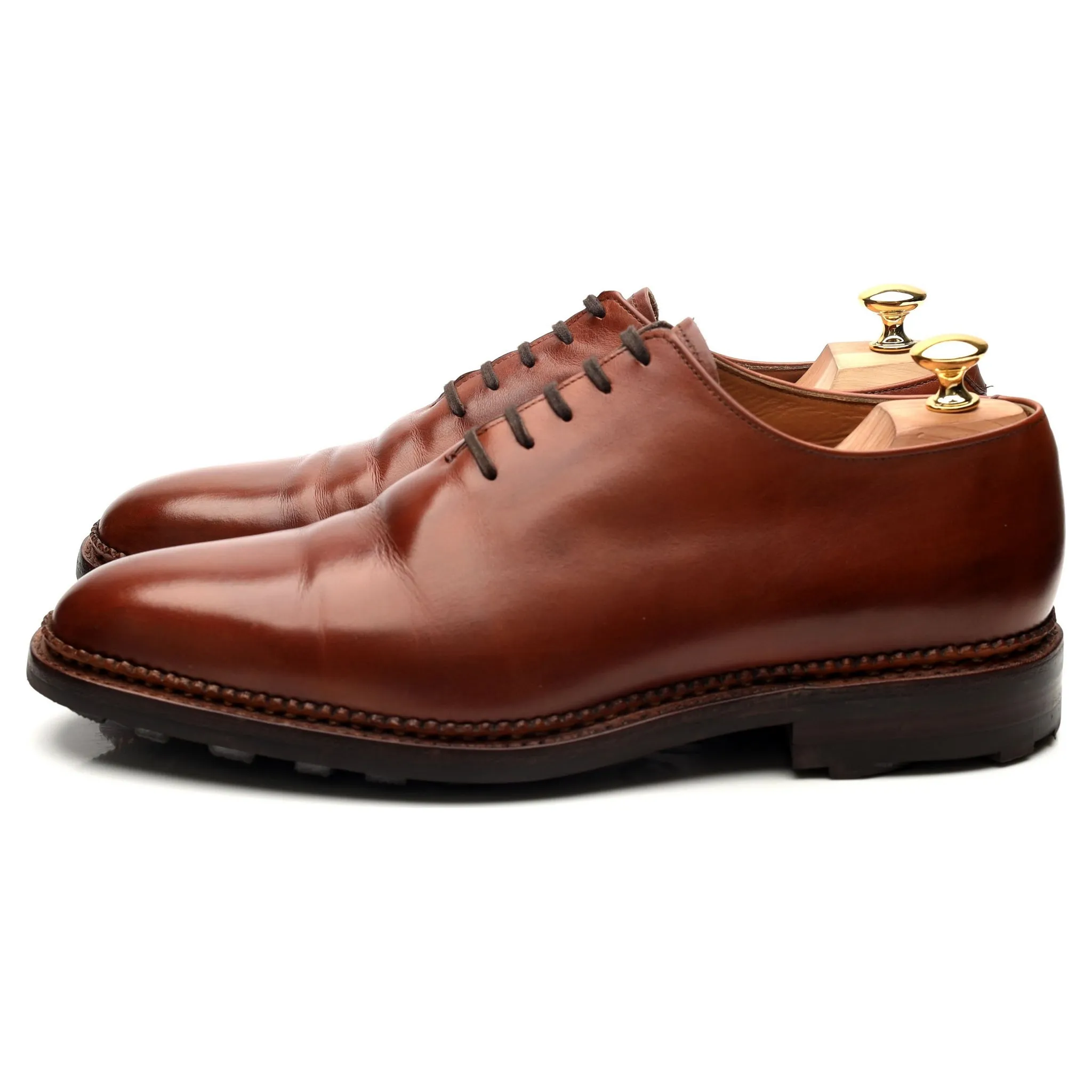 Tan Brown Leather Wholecut Oxford UK 10.5