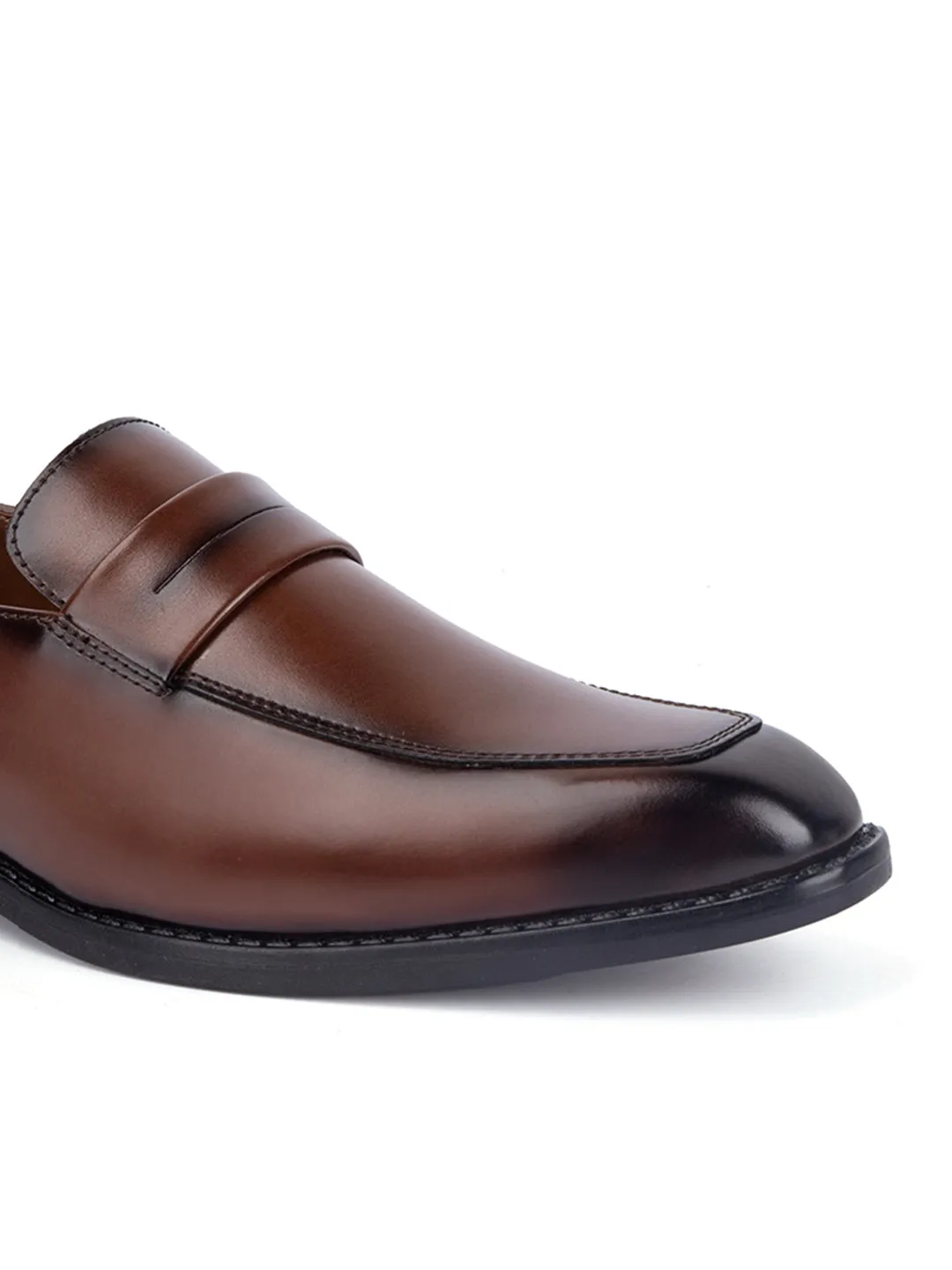 Tan Handcrafted Dual Tone Moccasins Slipons