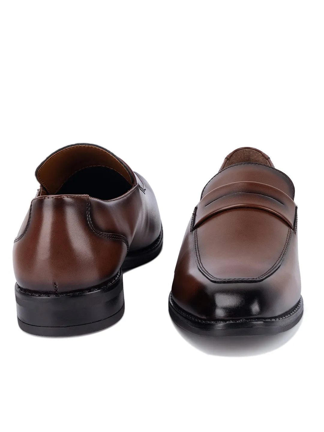 Tan Handcrafted Dual Tone Moccasins Slipons