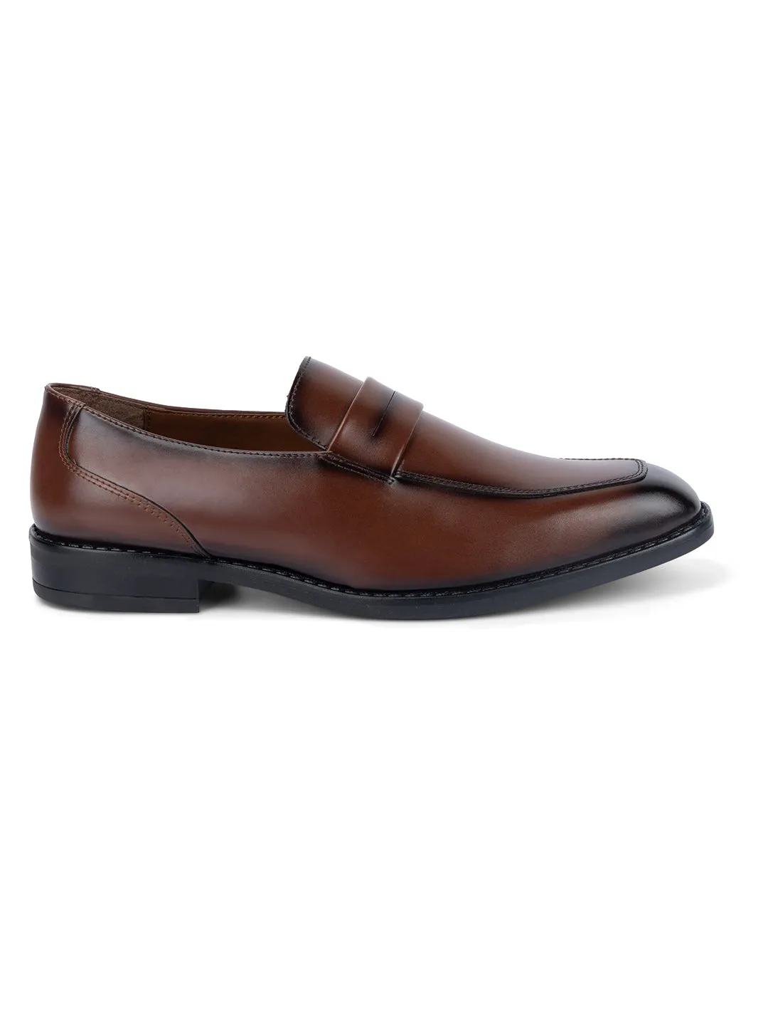 Tan Handcrafted Dual Tone Moccasins Slipons