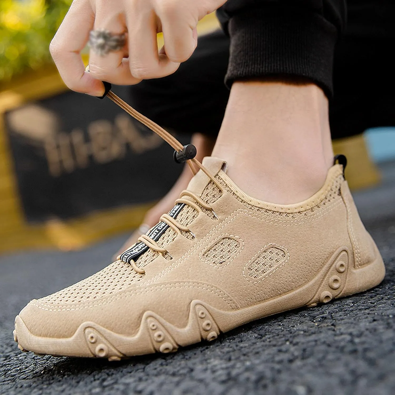 Tennis Shoes Men Mesh Breathable Business Casual Shoes Wedge Sneakers Running Fashion Sneakers Tennis Walking Steel Toe Tennis Shoe Loafers Shoe