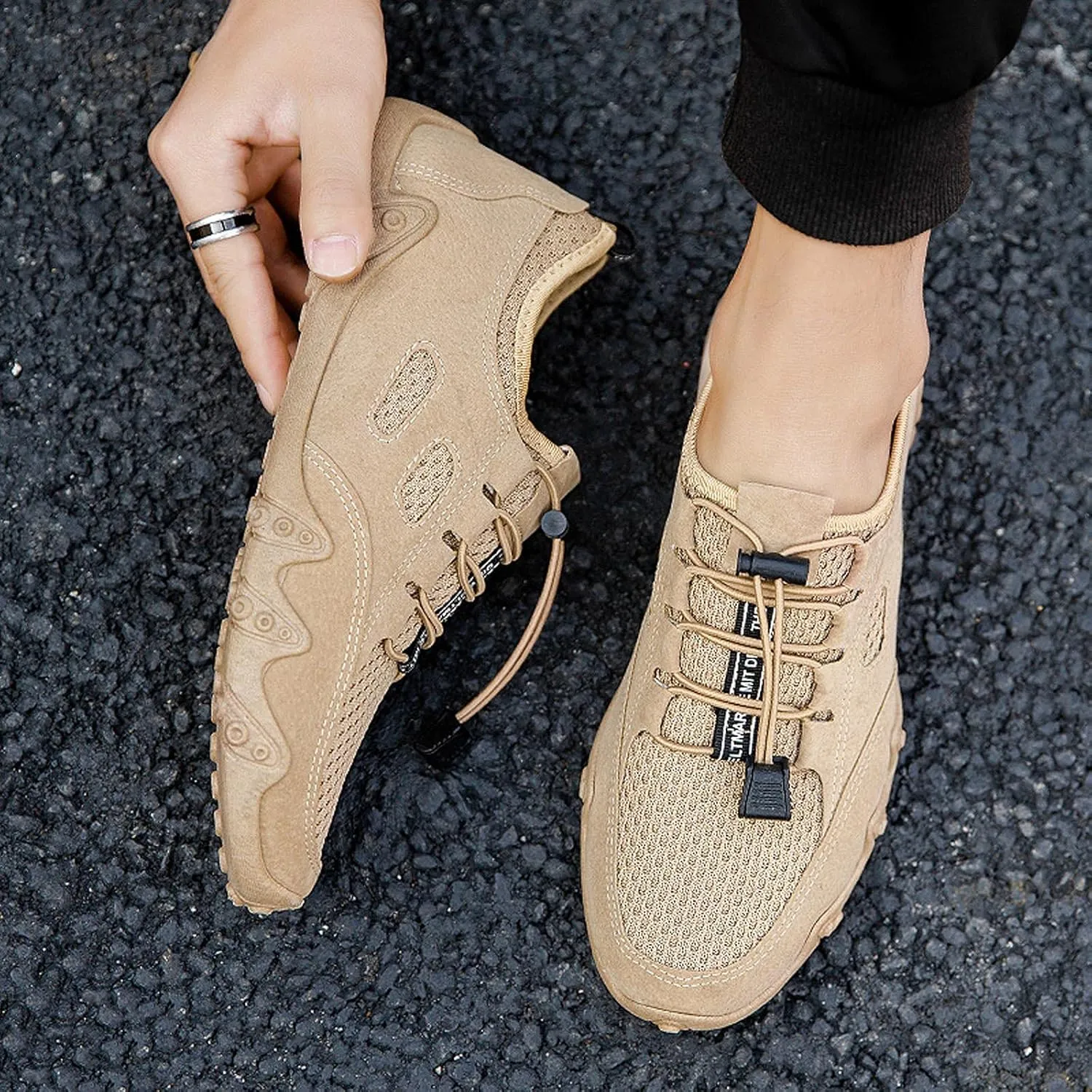 Tennis Shoes Men Mesh Breathable Business Casual Shoes Wedge Sneakers Running Fashion Sneakers Tennis Walking Steel Toe Tennis Shoe Loafers Shoe