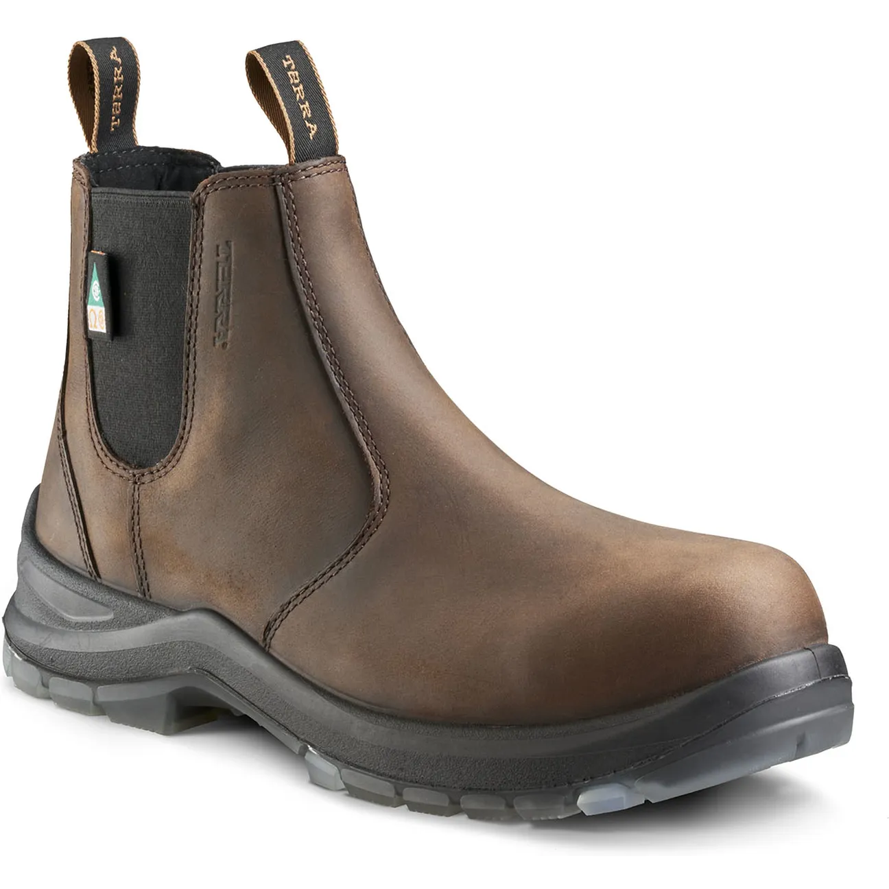 Terra Men's Murphy 6" Comp Toe WP Pull On Safety Work Boot- Brown- R4NRDB