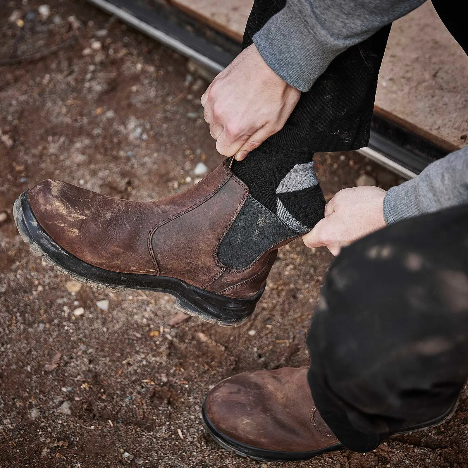 Terra Men's Murphy 6" Comp Toe WP Pull On Safety Work Boot- Brown- R4NRDB
