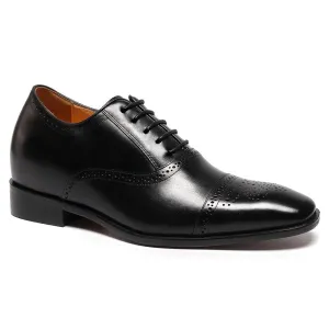 This item only ships to the United States - 7 CM / 2.76 Inches CMR CHAMARIPA Elevator Shoes For Men Calfskin Leather Dress Wedding Brogue Shoes