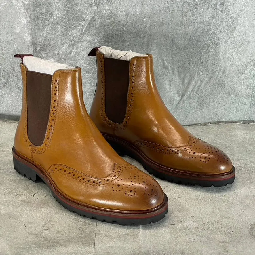 THOMAS & VINE Men's Brown Nash Wingtip Pull-On Chelsea Boots SZ 8.5
