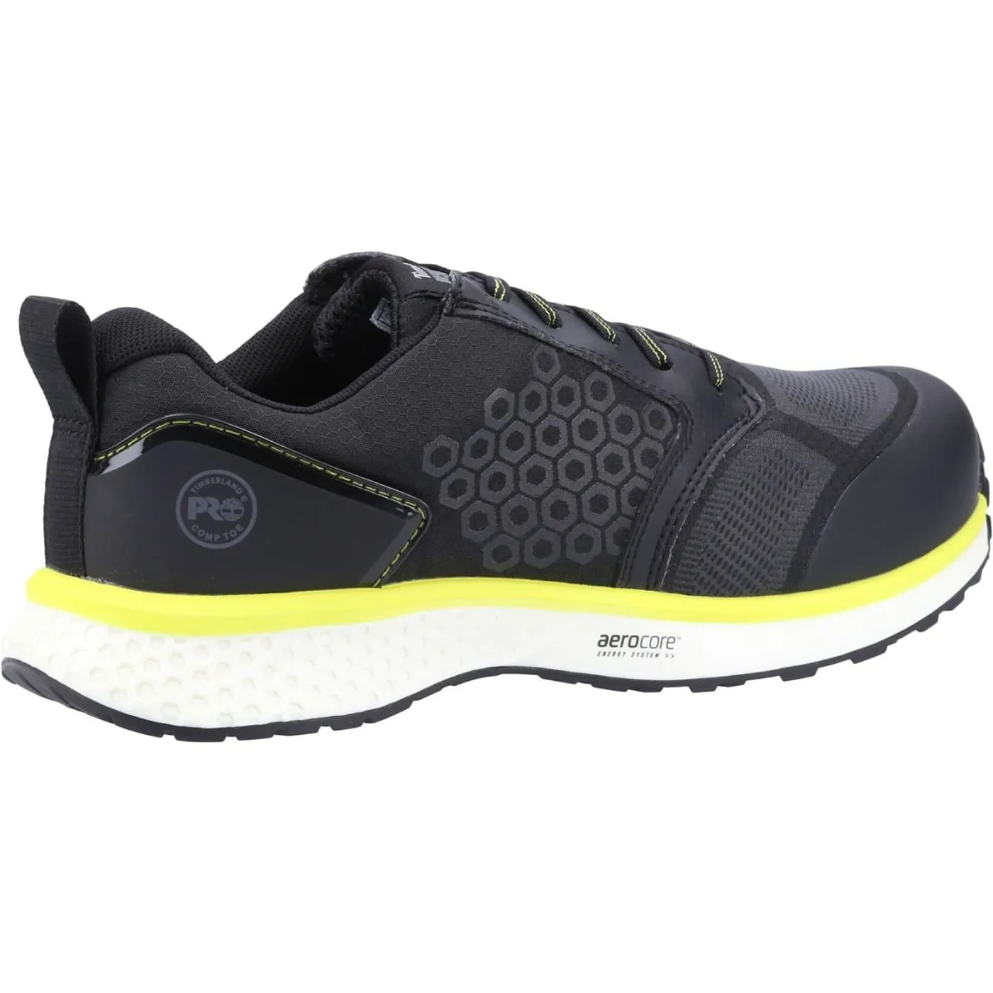 Timberland Pro Reaxion Black/Yellow Mens Synthetic   Textile Safety Trainers