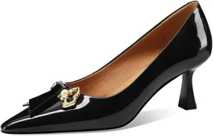 TinaCus Glossy Patent Leather Women's Pointed Toe Handmade Stiletto Heels Elegant Dress Pumps Shoes