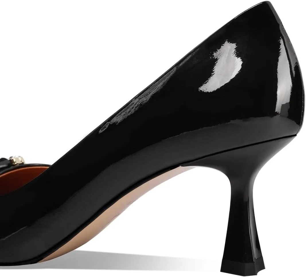 TinaCus Glossy Patent Leather Women's Pointed Toe Handmade Stiletto Heels Elegant Dress Pumps Shoes