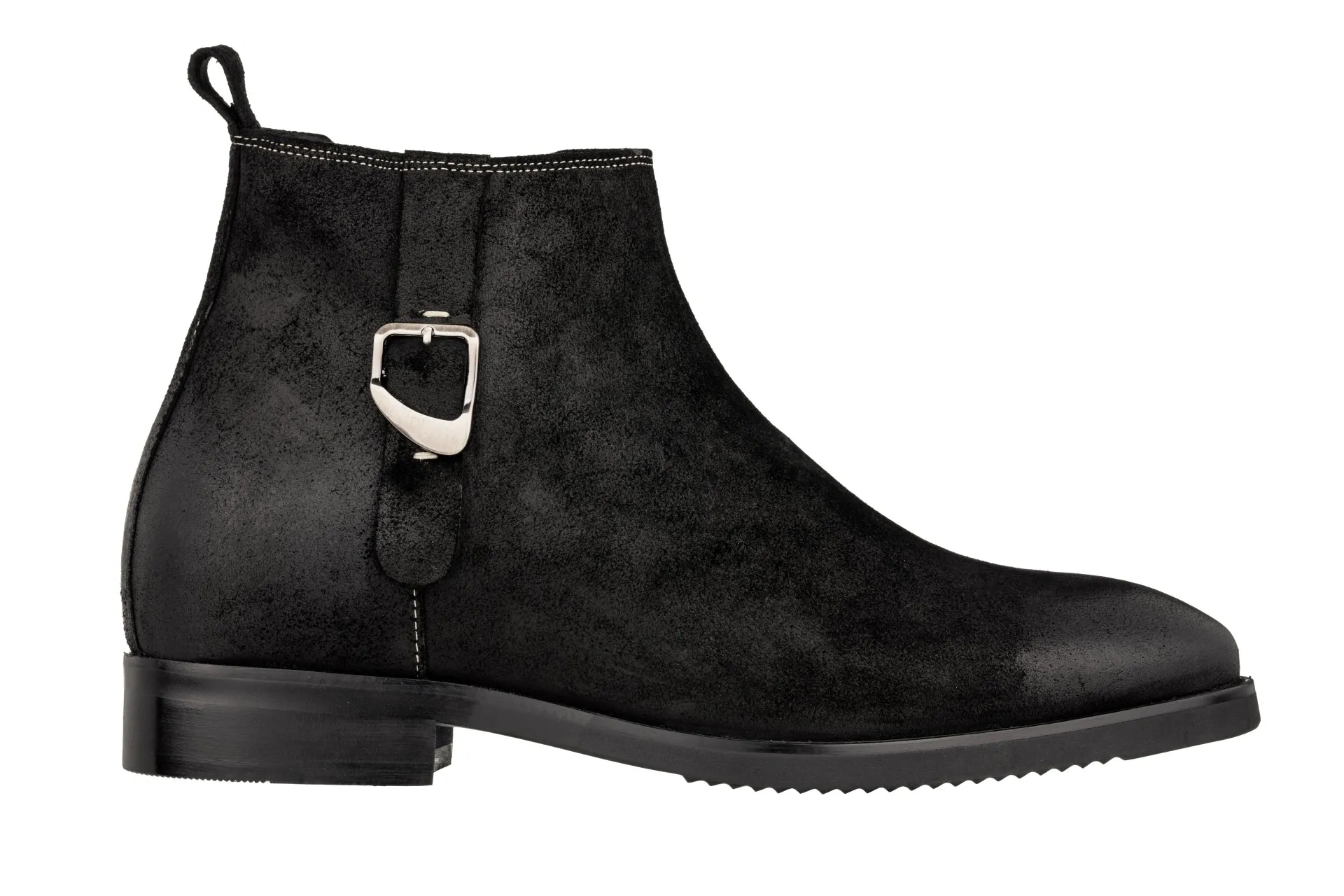 TOTO - K92081 - 3 Inches Taller (Nubuck Black) - Chelsea Ankle Boots