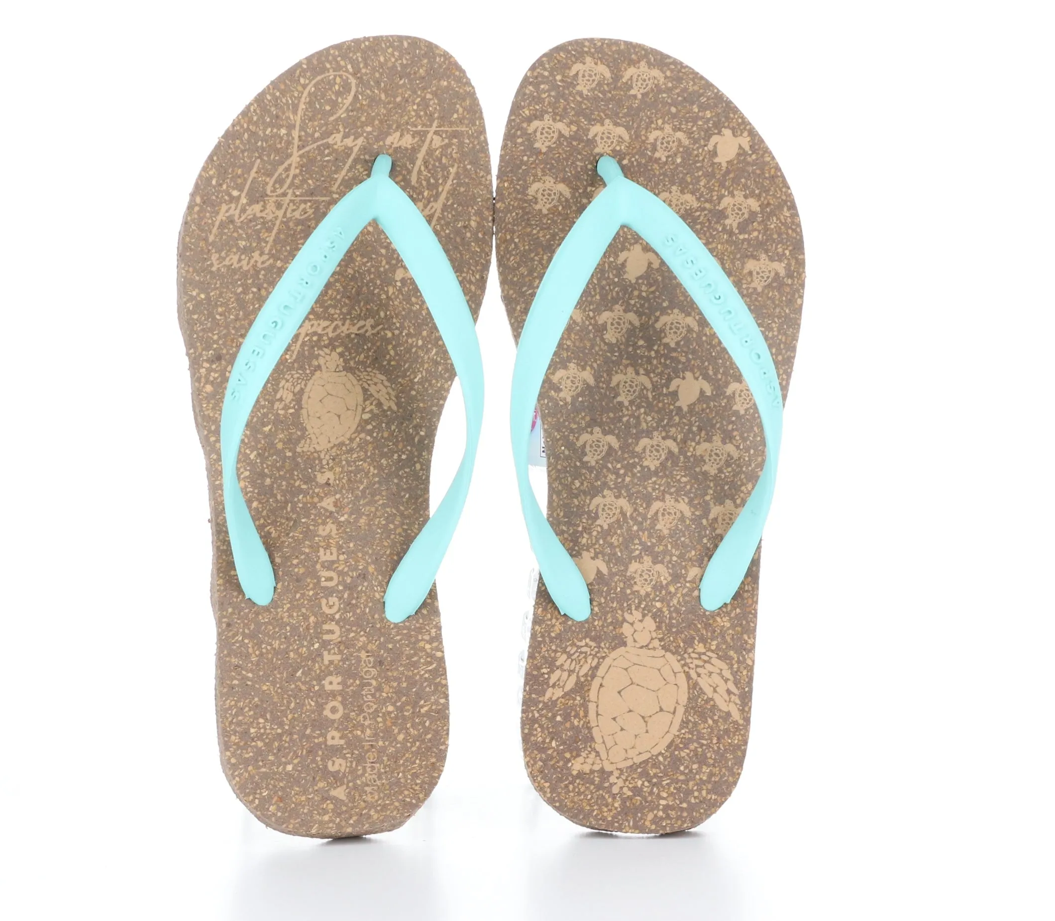 TURTLE_L Green Rubber Strap Beach Flip-Flops