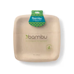 Veneerware® Disposable Square Bamboo Plate - Retail Pack of 8