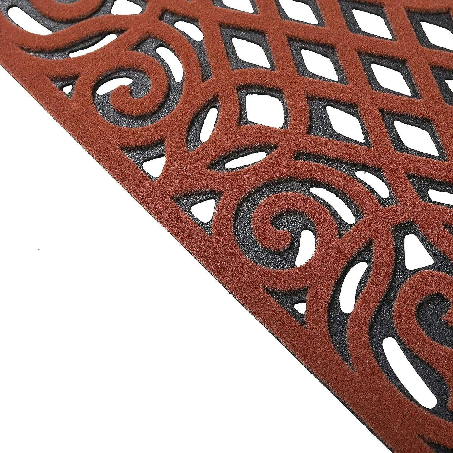 Victorian, Elegant Style Entrance Mat - Terracotta