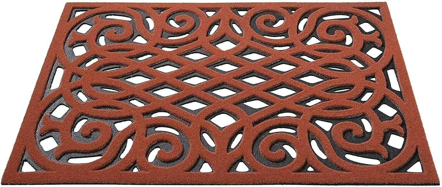 Victorian, Elegant Style Entrance Mat - Terracotta