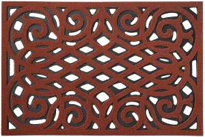 Victorian, Elegant Style Entrance Mat - Terracotta
