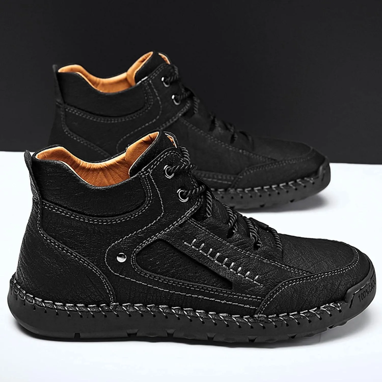 Walking Shoes Tennis Comfortable 2022 New Large Size Border Handmade Retro Stitched Leather Comfortable Casual Shoes
