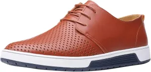 Wide Casual Business Shoes for Men Summer Style Men's Breathable Comfortable Business Lace Up Leisure Hollow Solid Leather Shoes Men Size 14 Black Slip Ons Dress Shoes