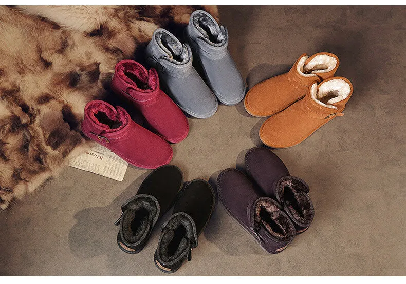 Women Genuine Leather Winter Snow Boots