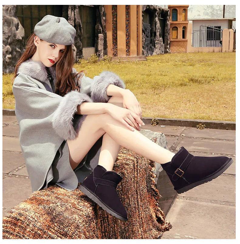 Women Genuine Leather Winter Snow Boots