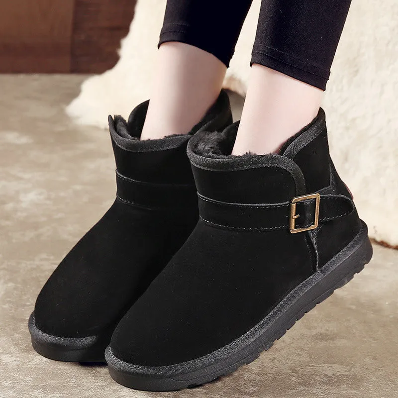 Women Genuine Leather Winter Snow Boots