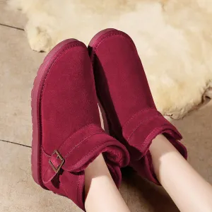 Women Genuine Leather Winter Snow Boots
